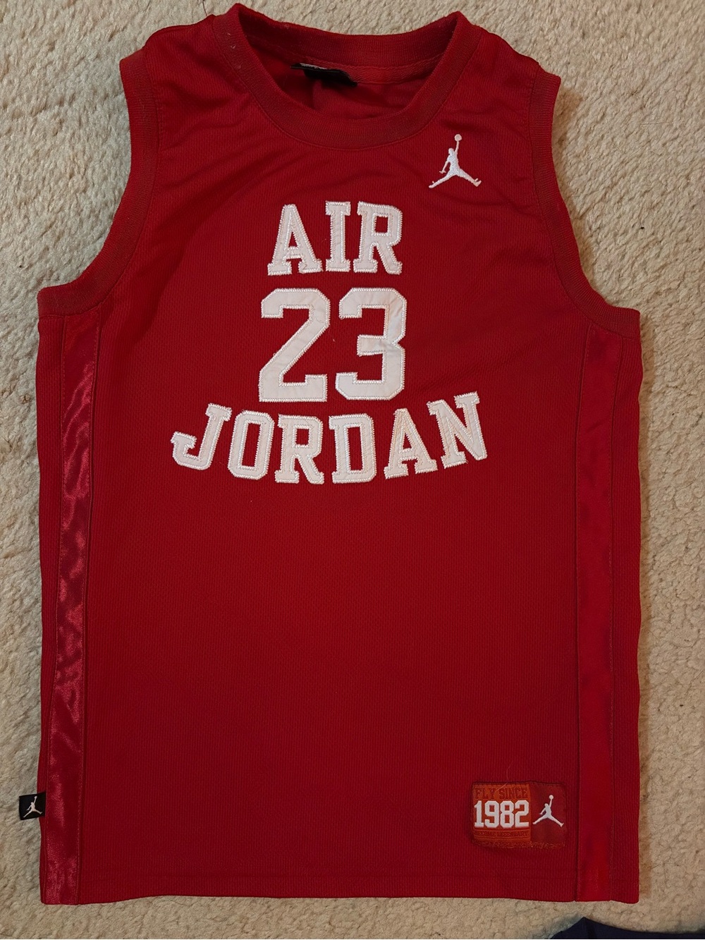 Air Jordan Red Sleeveless AIR 23 Mesh Basketball Jersey